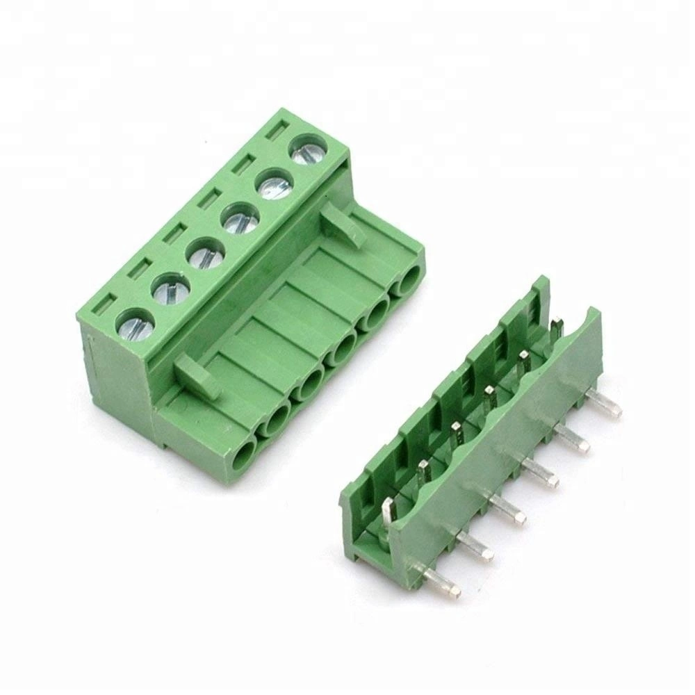 3.5mm 3.81mm 5.0mm 5.08mm PCB Mount Screw Pluggable Terminal Block Green 6p 7p 8p 9p 10p