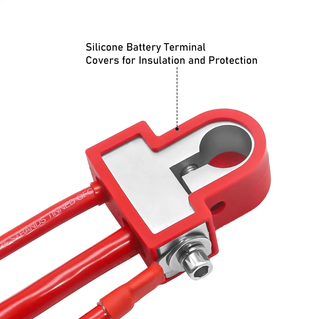 Edge Bto Solid Brass Positive/Negative Battery Terminals with Adaptor Collars, 1X0/2/4 Gauge &amp; 1X4/8 Gauge Outputs, Top-Mounted or Side-Mounted