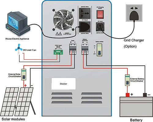 N-St400-1000W off Grid Hybrid Solar Inverter Alarm for Battery Low