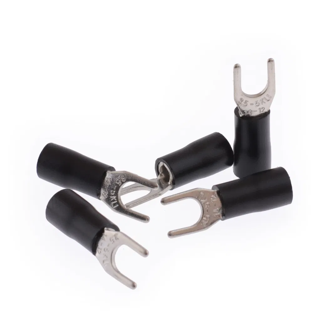 PVC Insulated Crimp Terminal Brass/Copper Lug Fork Spade Cable Connectors