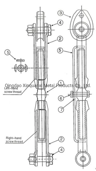 Heave Duty Rigging Screw Machined Fork and Terminal Turnbuckle