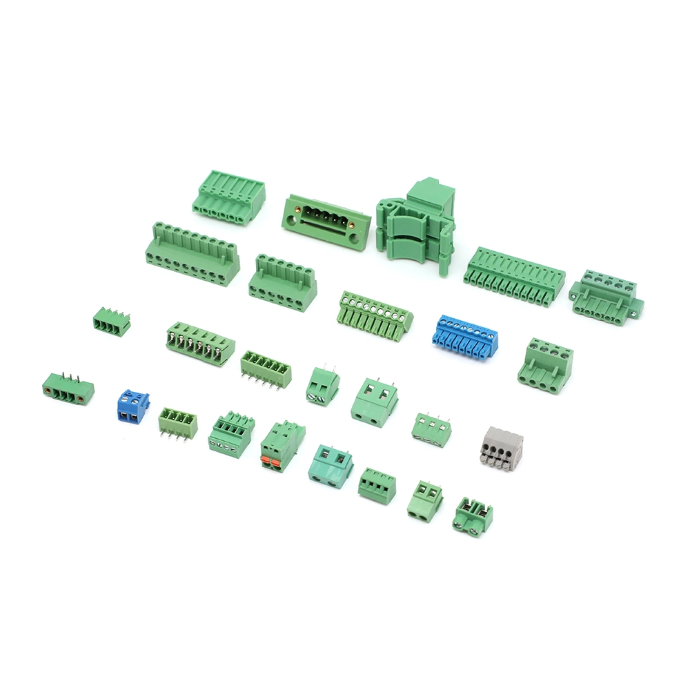 3.5mm 3.81mm 5.0mm 5.08mm PCB Mount Screw Pluggable Terminal Block Green 6p 7p 8p 9p 10p