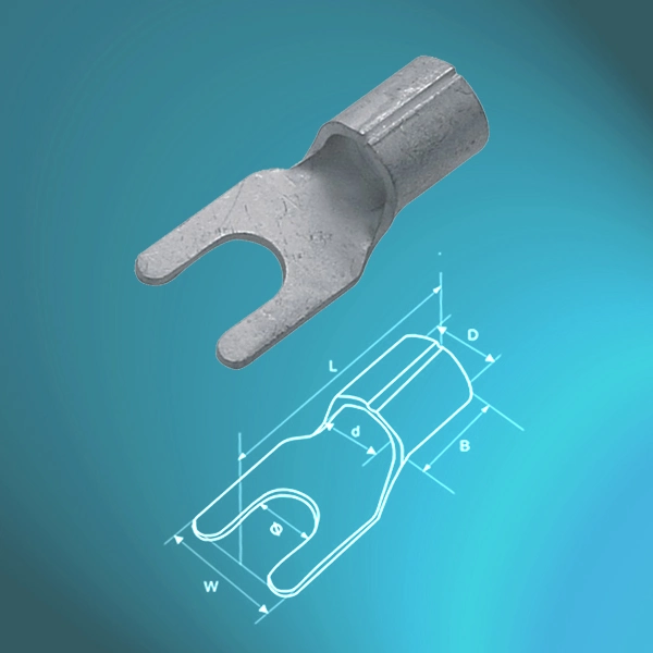 Electrical Non-Insulated Fork Spade Crimp Terminals Wire Connectors