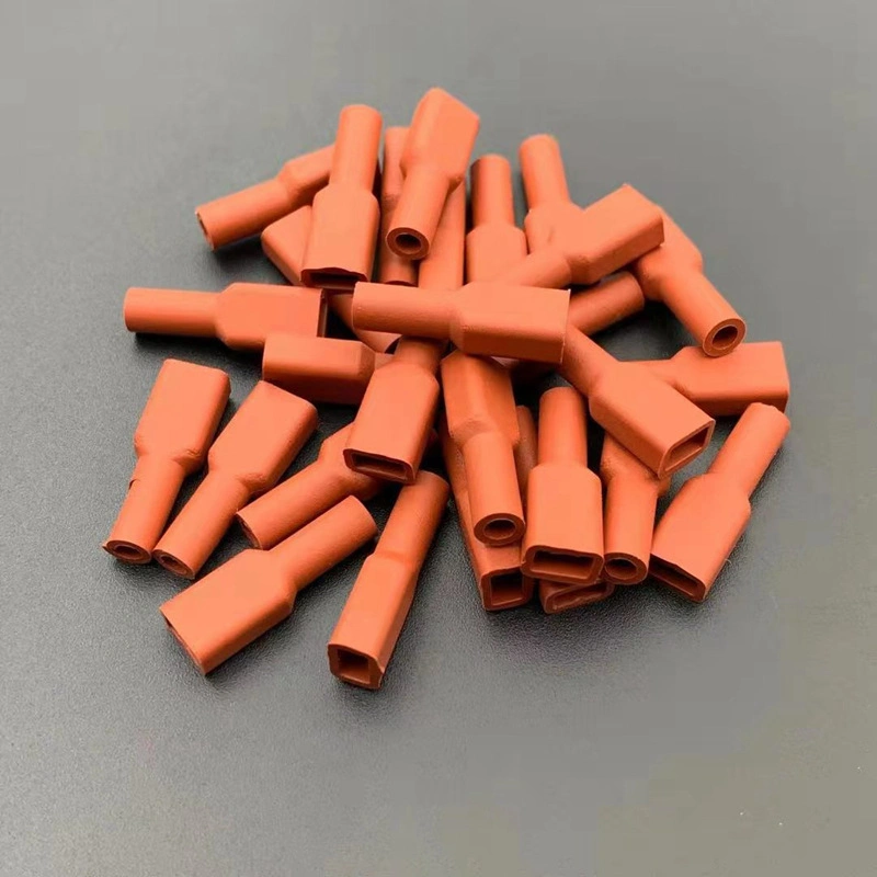 Red Rubber Cable Terminal Protective Sleeve for Wire 18-22AWG