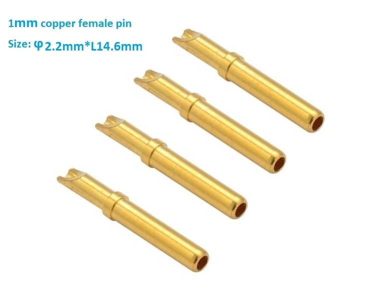 Custom Male Pin Connector Straight Copper Gold Plated Solder Wire Male Terminal for Motor