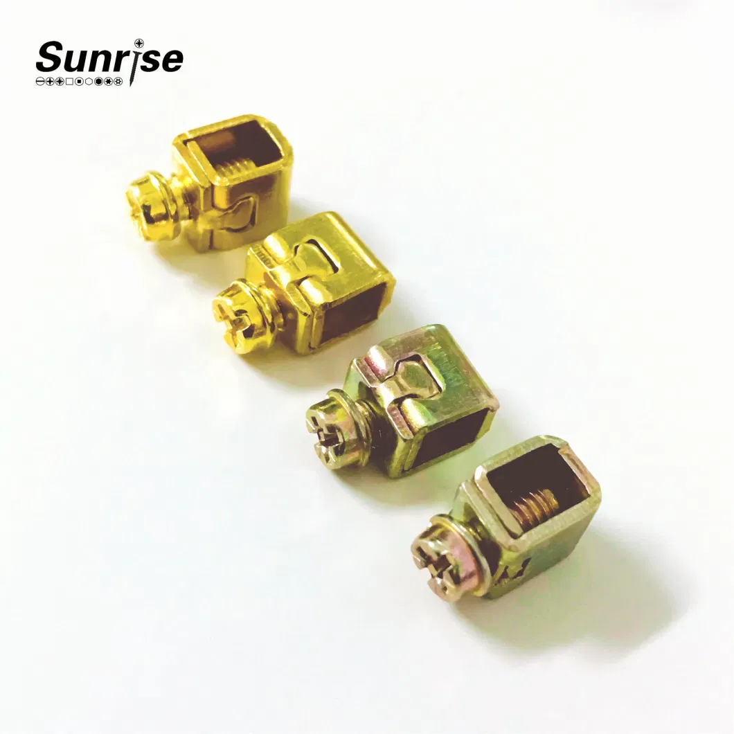China Factory Popular Socket Parts PCB Brass Terminal Screw with Terminal Cage Wiring Brass Earth Terminal Connector Terminal Box with Screw