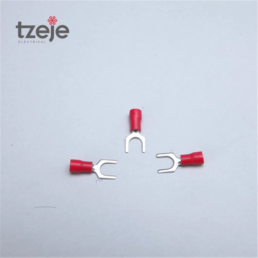 Bright Tin Plating Sv Insulated Terminals Cable Lug Fork Type