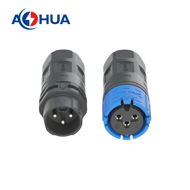 Power Cable Connectors Male and Female 15A 250V Q20 2pin 3pin Wire Connector with Push Lock Terminal Assembly Bayonet Lock Quick Connector IP67