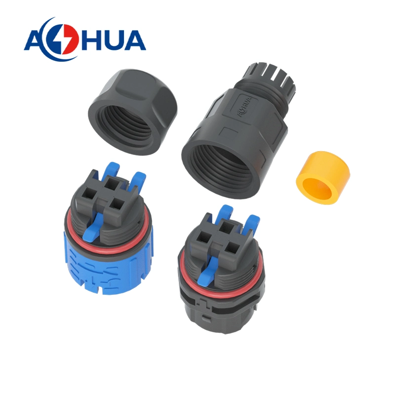 Power Cable Connectors Male and Female 15A 250V Q20 2pin 3pin Wire Connector with Push Lock Terminal Assembly Bayonet Lock Quick Connector IP67