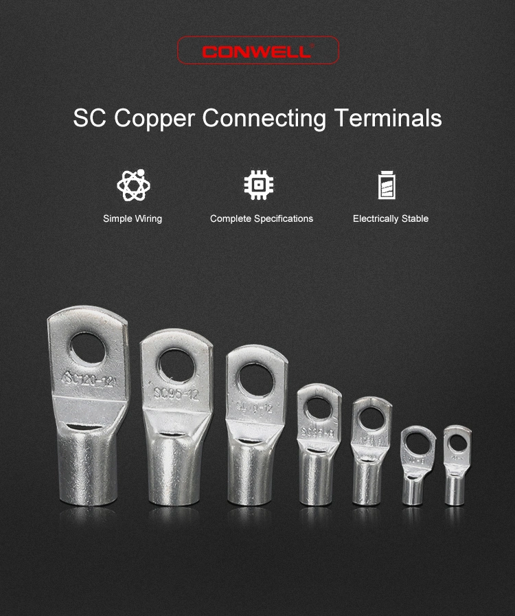 Sc Type Electric Power Terminals Connector Tinned Copper Lug Crimp Cable Lugs