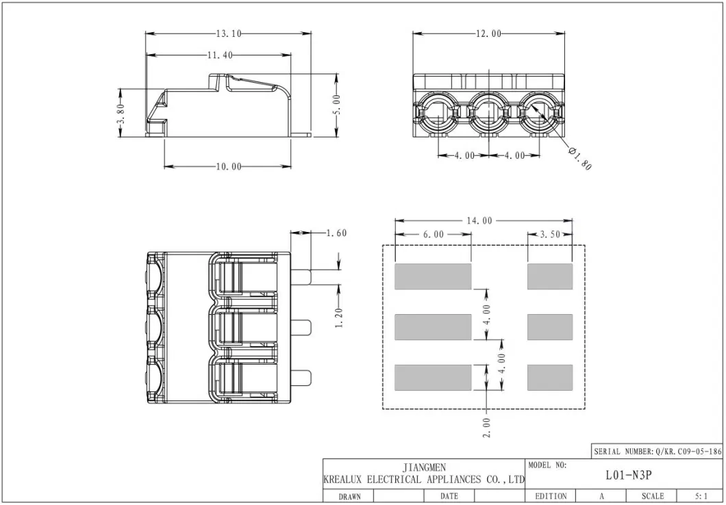 Krealux LED Lighting Connector PCB Terminal Blocks