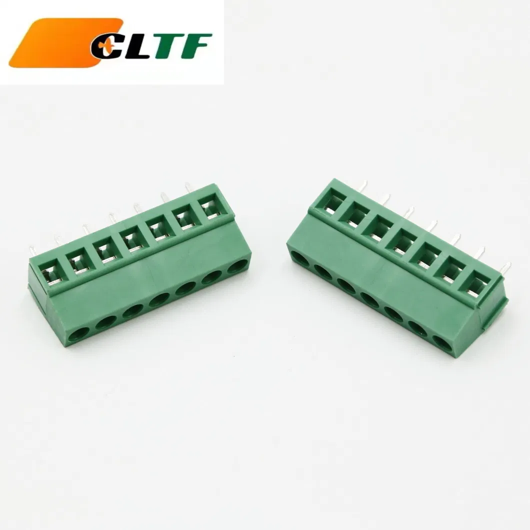 Electrical L Type Rail Mounted Terminal Block Kf128-2.54 Spacing 2p/3/6/7/8/10 Screw Type PCB Splicing Cable Post Electronic Connector