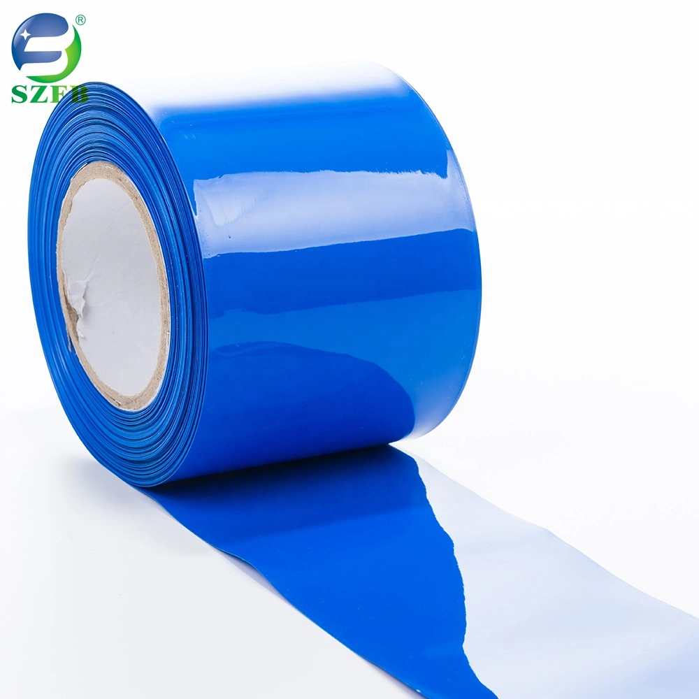 Blue Color 500mm Lay-Flat Width 18650 Battery PVC Heat Shrinkable Tube Shrink Film Sleeve