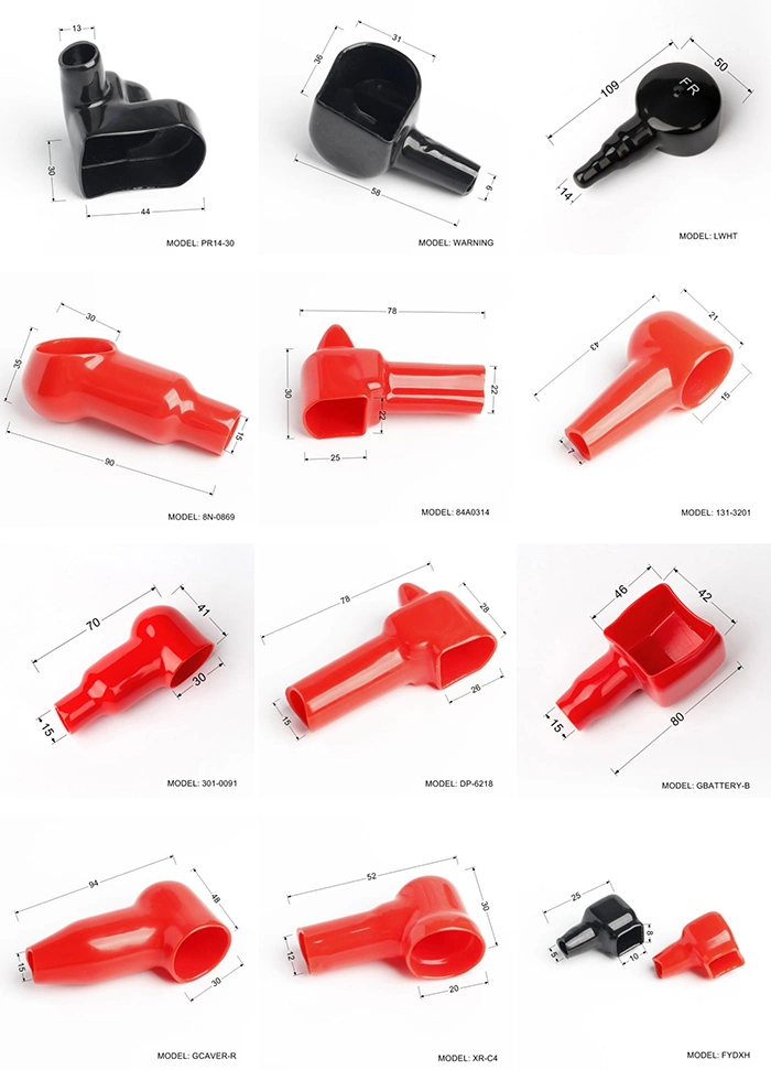 Red /Black Battery Terminal Boots Eyelet Ring Insulating Covers PVC Cable Lug Protector