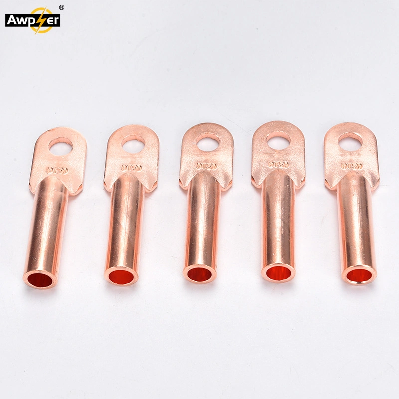 Dt Series 99.9% Pure Copper Cable Lug Conform to Chinese National Standards Red Copper Cable Lugs Crimp Type Terminal