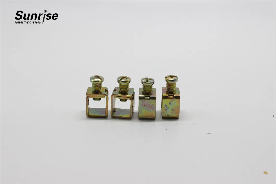 Factory Price Cable Metal Clamp Copper Terminal Screws with Terminal Cage for Electrical Quipment Block with Wiring Brass Earth Terminal Connector