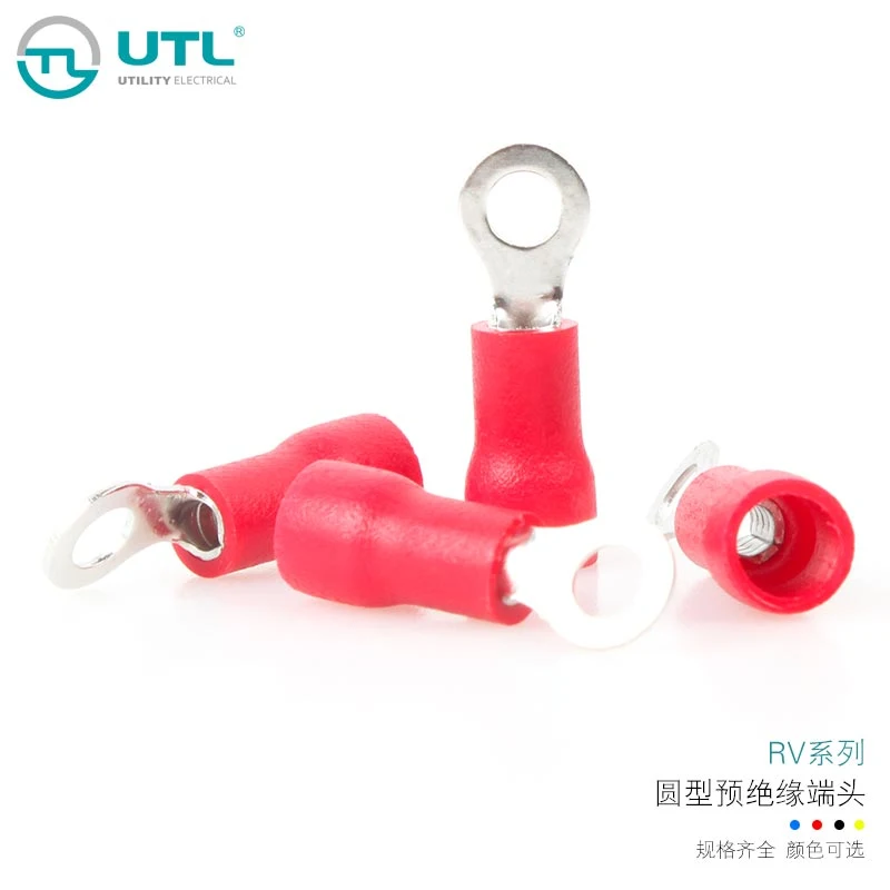 Terminals Electrical Cable Lugs Wire Termination Crimp Copper Round Ring Insulated Connector Terminal