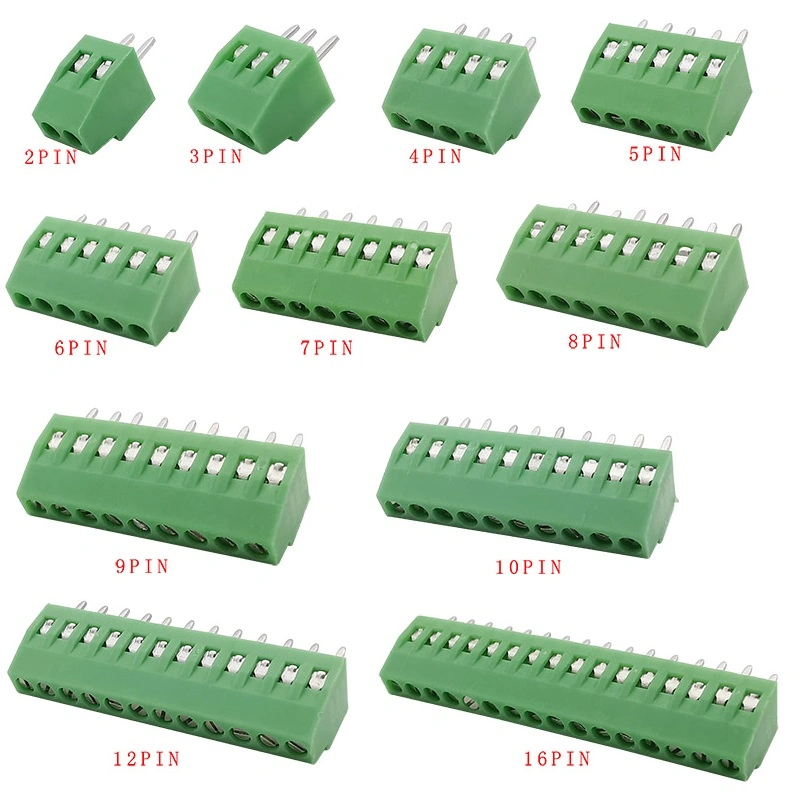 2 3 4 5 6 8 10 Pin PCB Screw Block Pluggable Connector/Equivalent Contact Terminal Block 2.54 3.50 3.81 5.08 7.50 7.62 mm Pitch