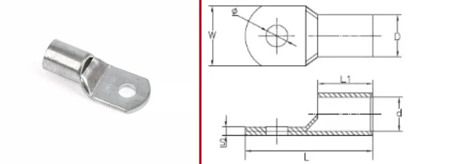 Full Size 0.5mm2 Rnb0.5-2 Rnb0.5-3 Rnb0.5-4 Hole Non-Insulated/Naked O Type Ring Terminal