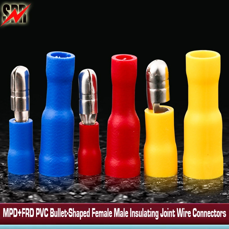 Mpd+Frd PVC Bullet-Shaped Female Male Insulating Joint Wire Connector Bullet Audio Wiring Insulated Electrical Crimp Terminals