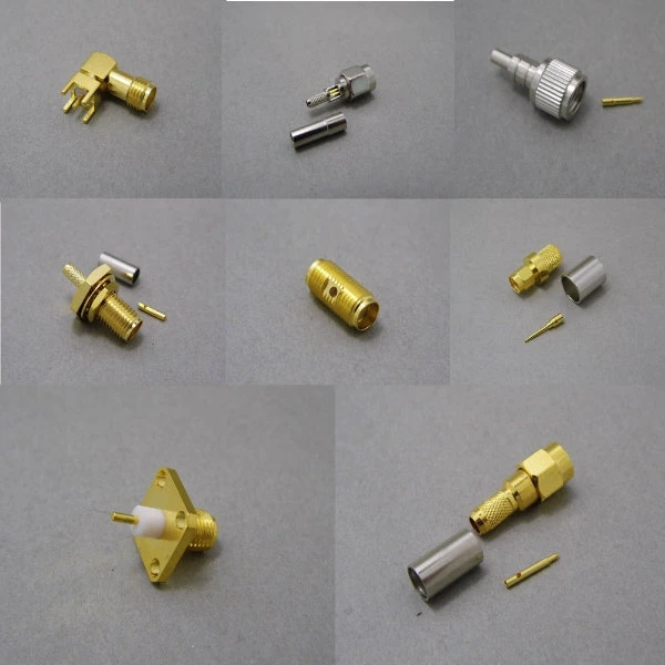 Free Samples Antenna Wire Electrical Waterproof Male Straight Clamp SMA Plug Connector Terminals for Rg316 Cable