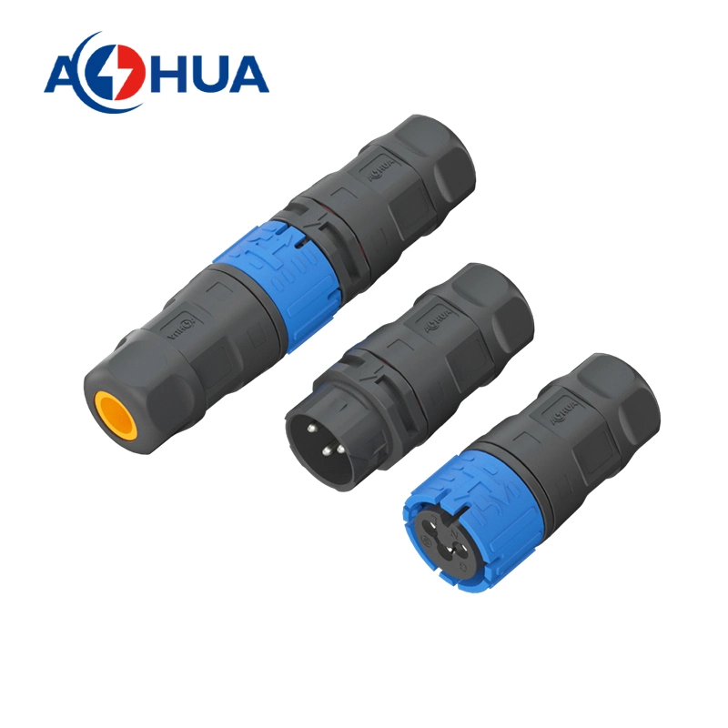 Power Cable Connectors Male and Female 15A 250V Q20 2pin 3pin Wire Connector with Push Lock Terminal Assembly Bayonet Lock Quick Connector IP67