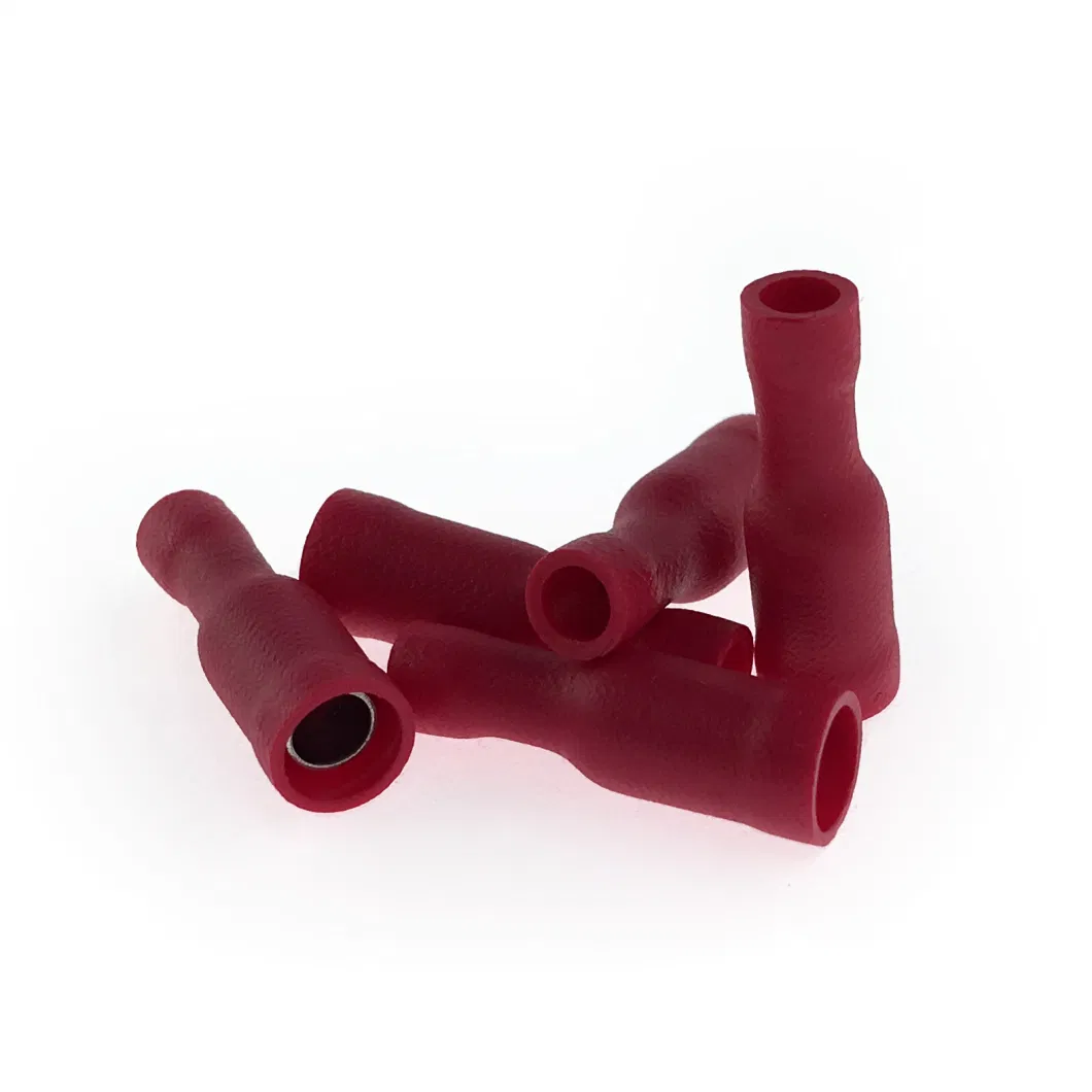 Red 12-10 AWG Bullet Type Female Preinsulated End Terminal Quick Disconnect Connector Full-Insulating Terminal