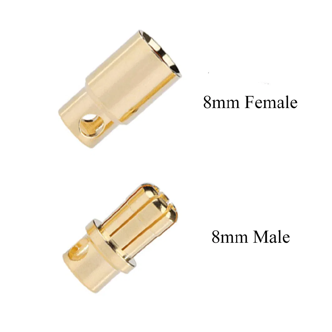 Gold-Plated 8.0mm 8mm Banana Plugs Bullet Male Female Connector