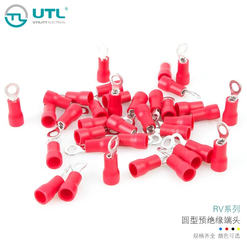 Terminals Electrical Cable Lugs Wire Termination Crimp Copper Round Ring Insulated Connector Terminal