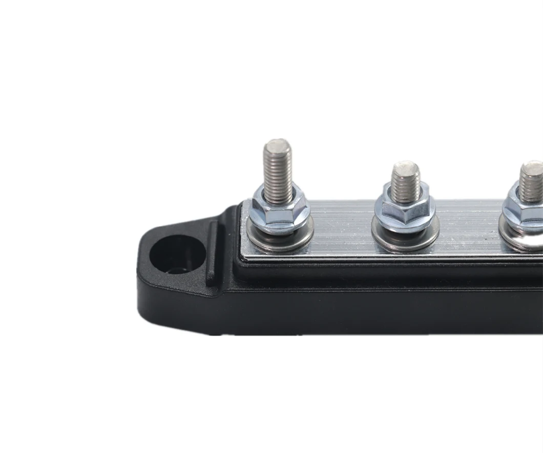 Edge BBS4 Busbar 4 X 1/4inch Studs, 3 X #8 Screw Terminals Power Distribution Block with Ring Terminals