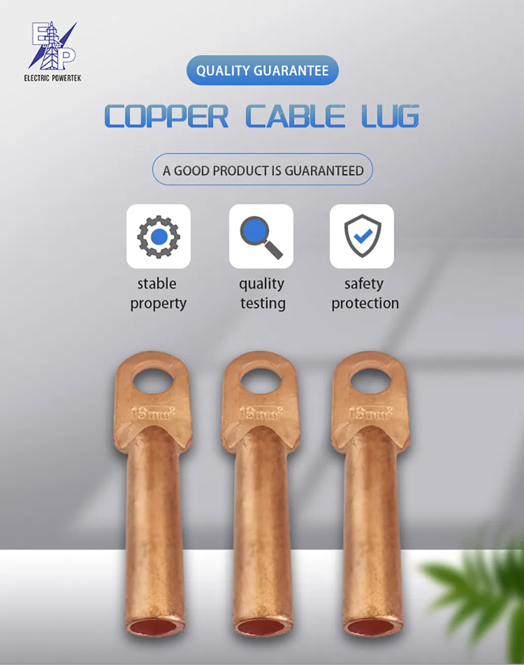 100%Pure Copper Ring Type Electrical Cable Lugs for Copper Conductor