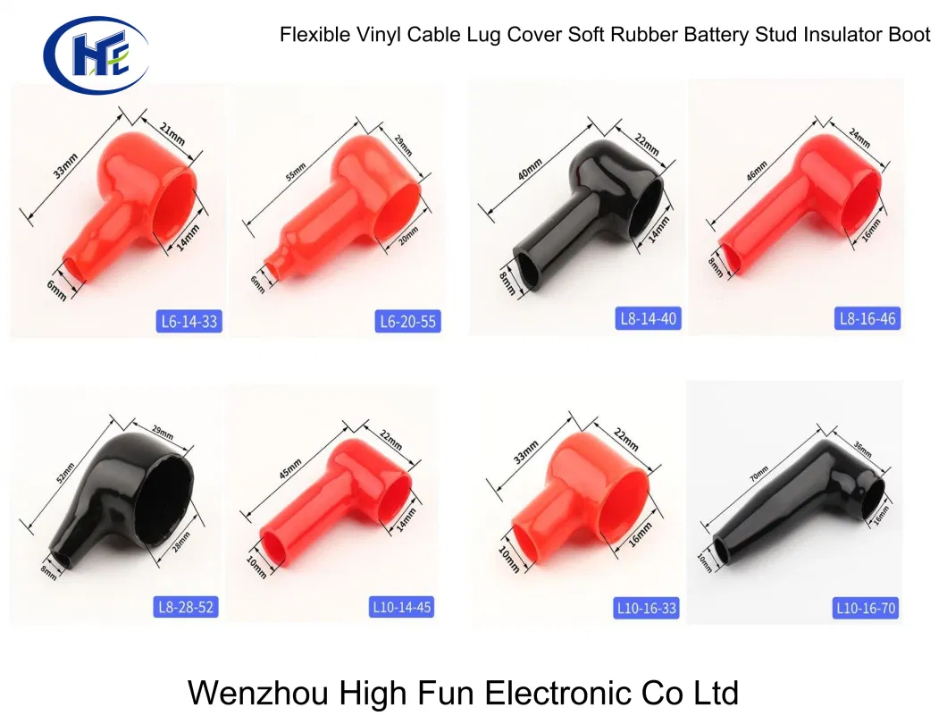 Soft PVC Ring Terminal Insulator Cap Cable Terminal Boot Flexible Plastic Rubber Battery End Terminal Cover with 185mm2 to 240mm2 Wire Insulation