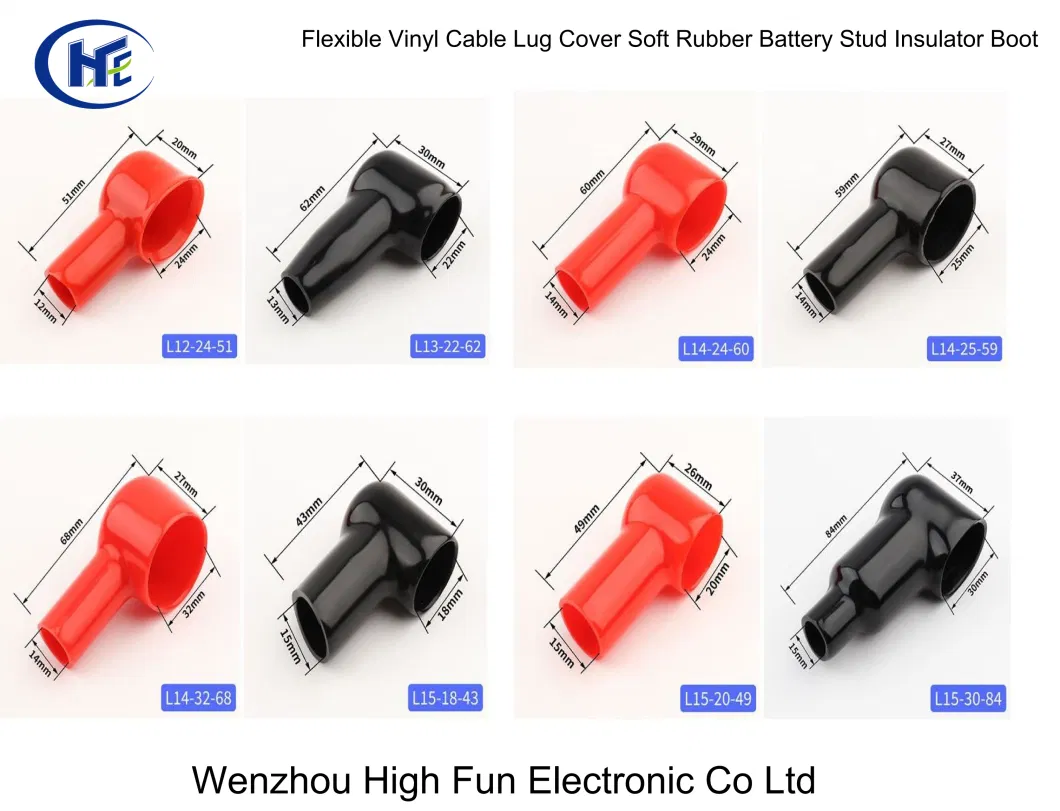 Soft PVC Ring Terminal Insulator Cap Cable Terminal Boot Flexible Plastic Rubber Battery End Terminal Cover with 185mm2 to 240mm2 Wire Insulation