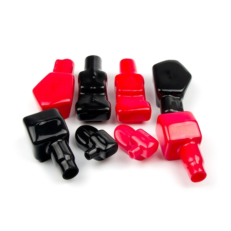 Auto Car Soft PVC Battery Terminal Covers Black and Red Top Post Battery Rubber Boot Protector