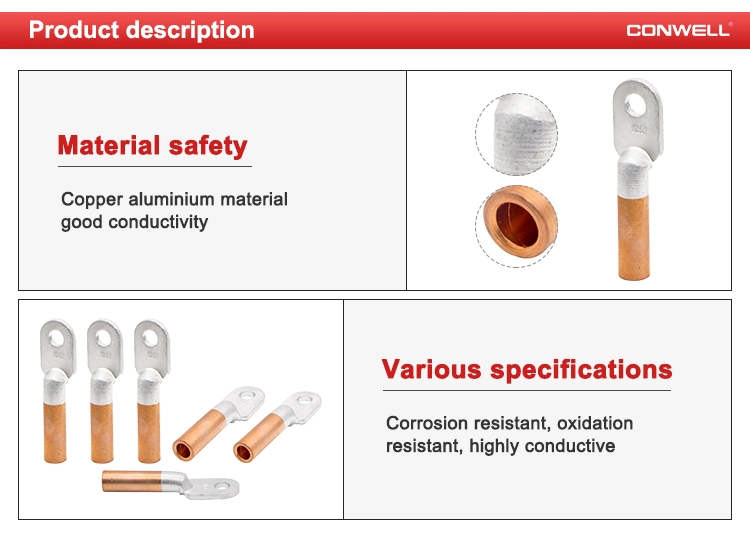 Dlt Aluminum Copper Bimetal Electric Terminal Lugs Ring Type