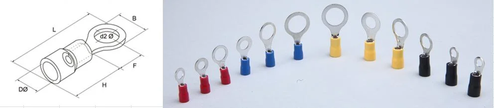 Wholesale Price High Quality Half Insualtion Copper Lug Ring Terminals