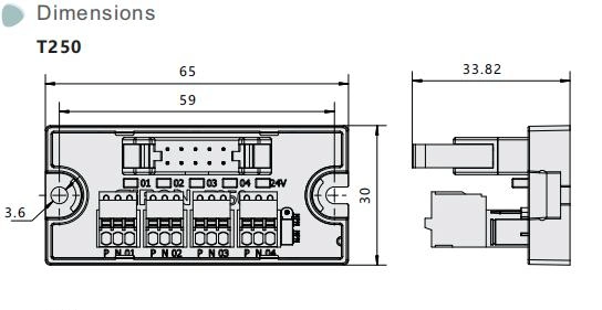 Siron T250 5core IDC Horn Adapter Terminal Block 4-Bit Low Voltage PCB Pluggable Terminal Block
