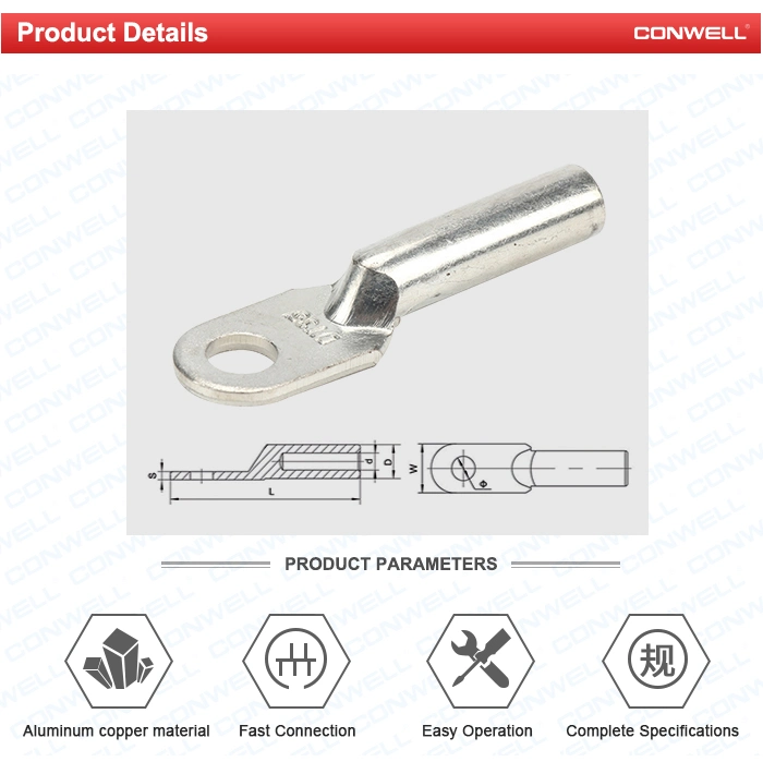 Single Hole Copper Crimp Cable Lugs Ring Terminals