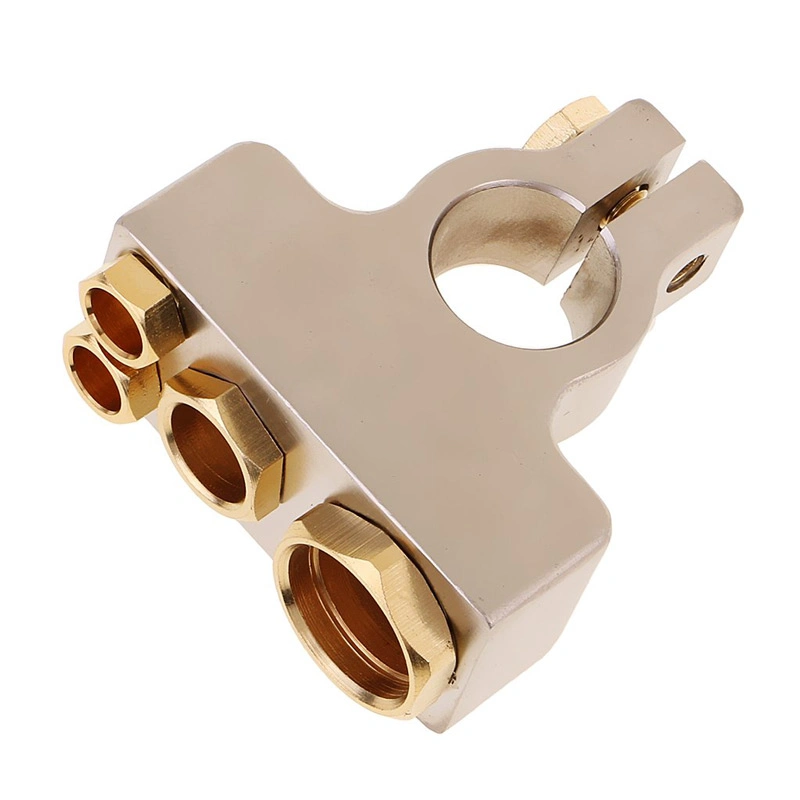 5/16&quot; Wing Nut Gold Plated Copper Brass Negative Battery Terminal Switch Clamp Cable Connectors with Spacer Shims for Heavy Duty