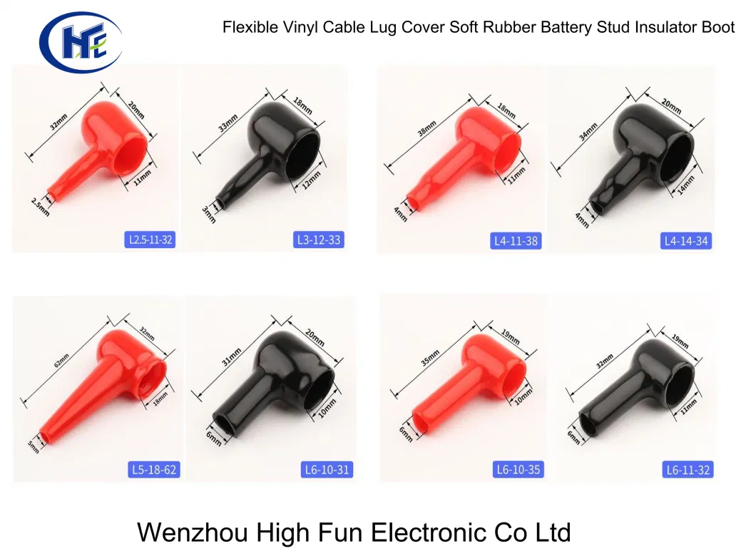 Soft PVC Ring Terminal Insulator Cap Cable Terminal Boot Flexible Plastic Rubber Battery End Terminal Cover with 185mm2 to 240mm2 Wire Insulation