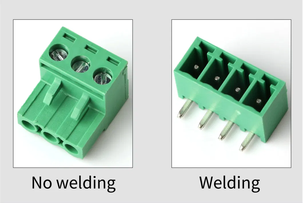 Common Ued 4 Pin 5mm Pitch Male PCB Mount Screw Type Terminal Block Green Color 300V 10A