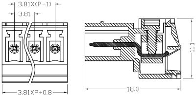 Ce/RoHS/certificación VDE de 3,81mm/5.08mm 2-24 Pin/forma de bloque de terminales enchufables 2500p.