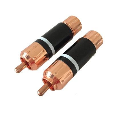 Conector macho RCA chapado en cobre rojo para cable 8-9mm