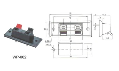 Wp-002 fiable Wp empujar el bloque terminal del interruptor de cable