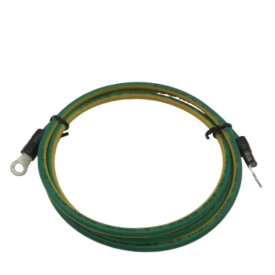 Arnés de cable de tierra personalizado cable de conexión a tierra amarillo verde con aislamiento Terminal de anillo tórico