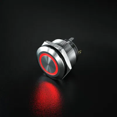Interruptor de botón pulsador de 19mm 4 pines, anillo terminal LED rojo 12 voltaje para Medical Start