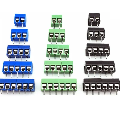 2 3 4 5 Pin PCB de montaje de tornillo de paso 5,0 mm de bloque de terminales de plástico