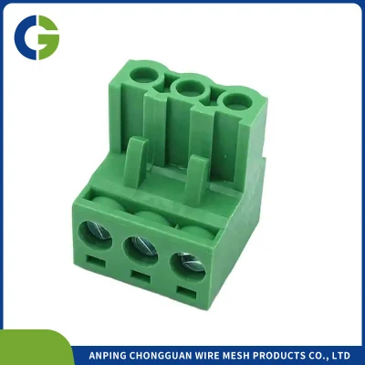 10% de descuento en bloque terminal enchufable de montaje en PCB verde de plástico Bloque terminal sin tornillo de fijación de conector