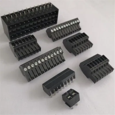 Conector de bloque terminal PCB de ángulo de contacto verde de color conectable