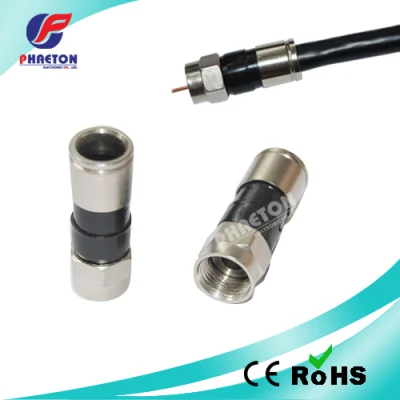 La compresión de RG6 F RF Cable conector para cable coaxial